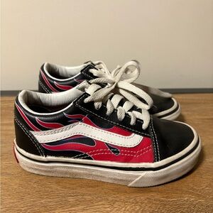 Vans Kids Black and Red Lace-Up Skate Sneakers